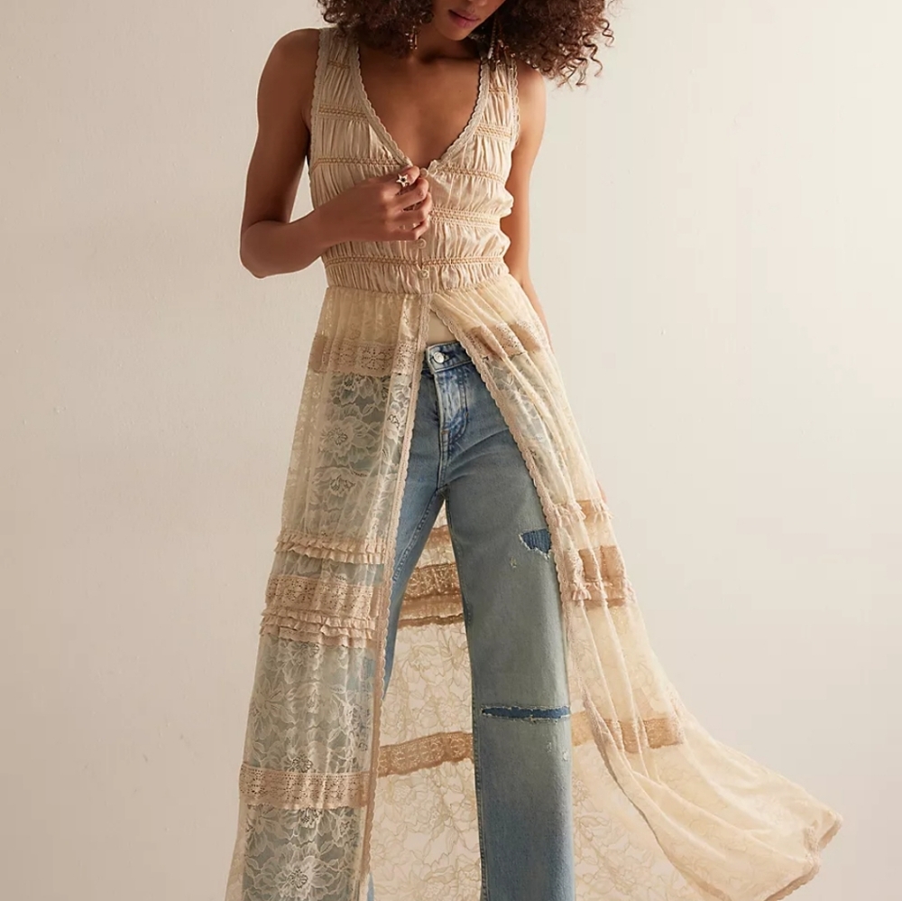 Free People Sweet Saloon Maxi Bodysuit